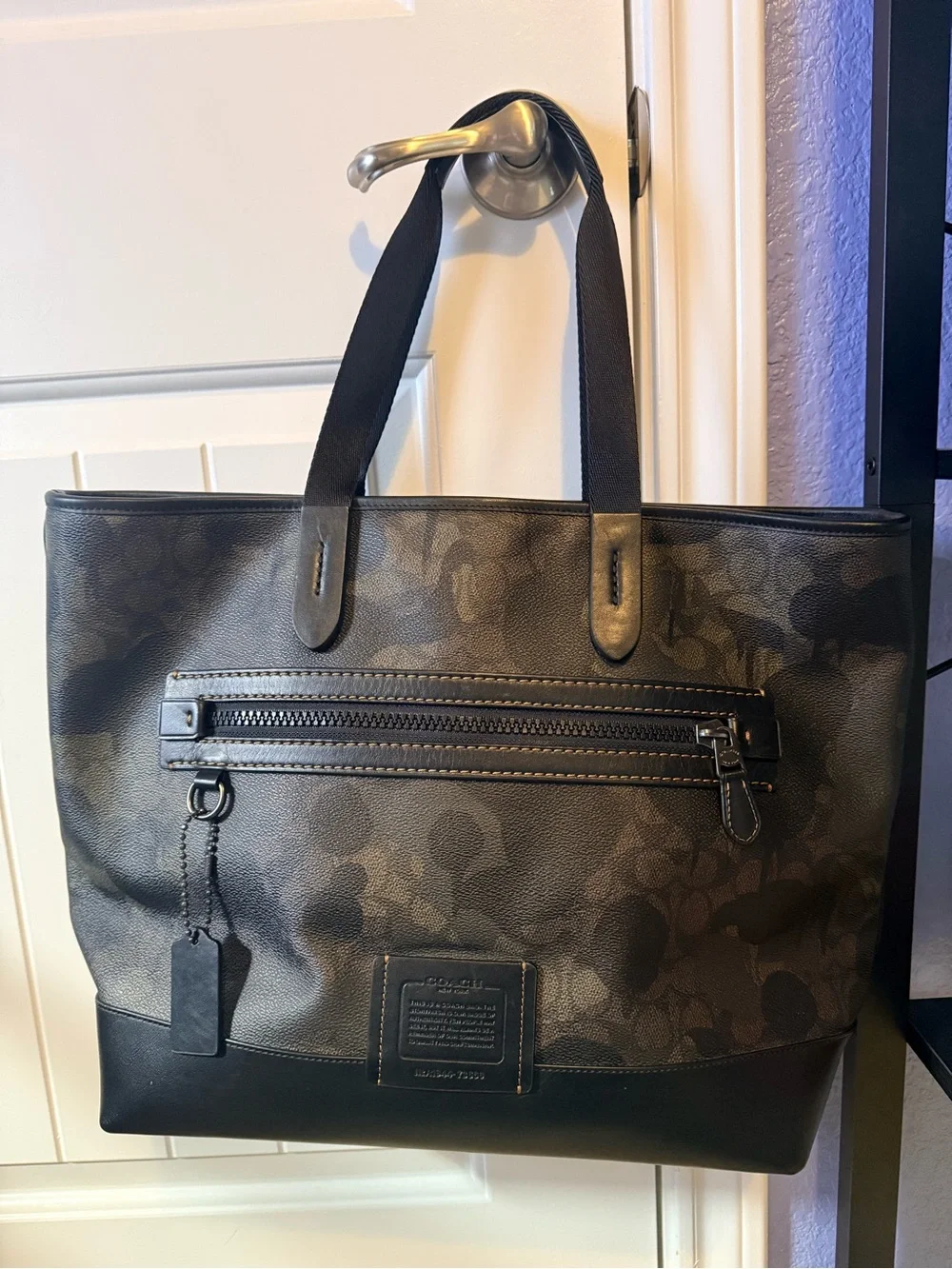 Coach Men’s Academy Tote in Signature Canvas with Camo Print